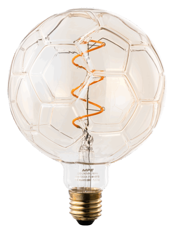 Led Bulb Filament hình trái banh, thân đèn màu Amber 4W ánh sáng vàng FLM-5/FB