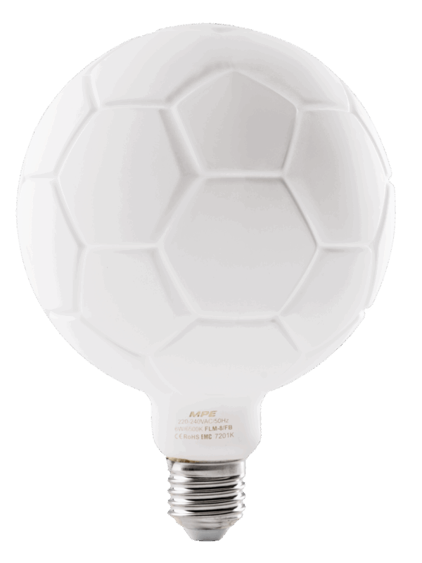 Led Bulb Filament hình trái banh, thân đèn màu Milky 6W ánh sáng trắng FLM-8/FB