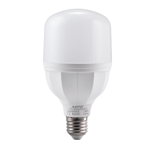 Đèn led bulb MPE thân nhựa 20W ánh sáng trắng LBD2-20T