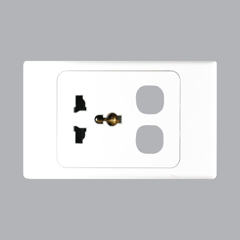 Bộ ổ cắm A20 Plus đơn đa năng 16A + 2 lổ MPE A20USMXXN