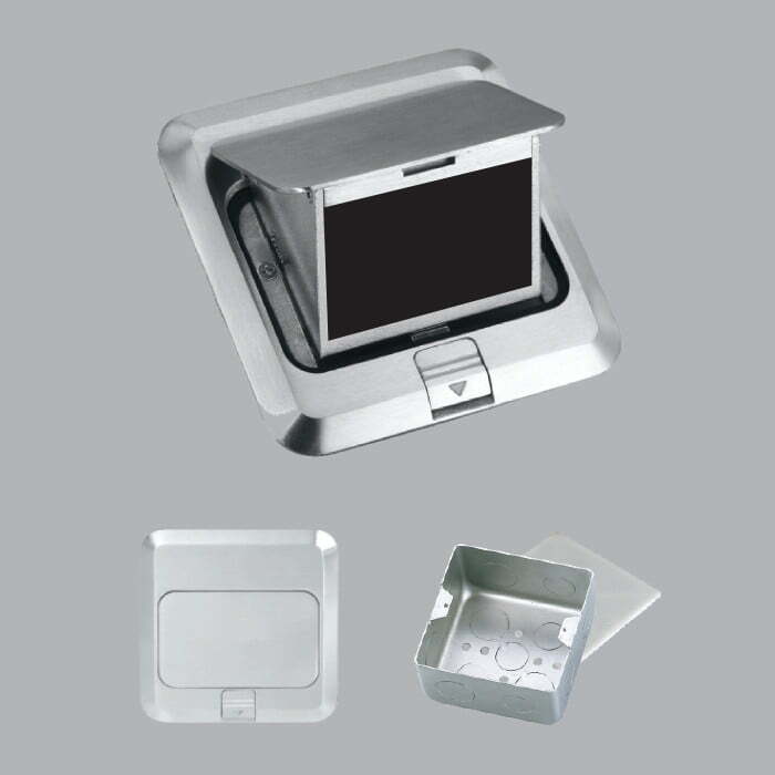 Ổ cắm âm sàn vuông màu xám MPE FA-60