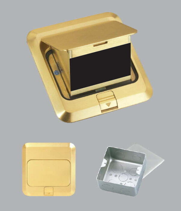 Ổ cắm âm sàn vuông màu vàng MPE FY-60