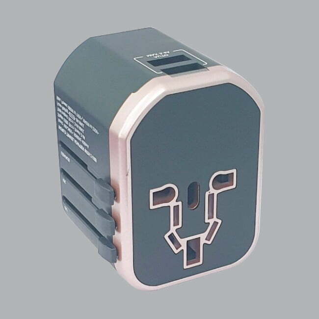 Ổ cắm du lịch đa năng, chân cắm kiểu châu Âu, châu Úc, châu Mỹ + 2 cổng USB 3.4A MPE TA5