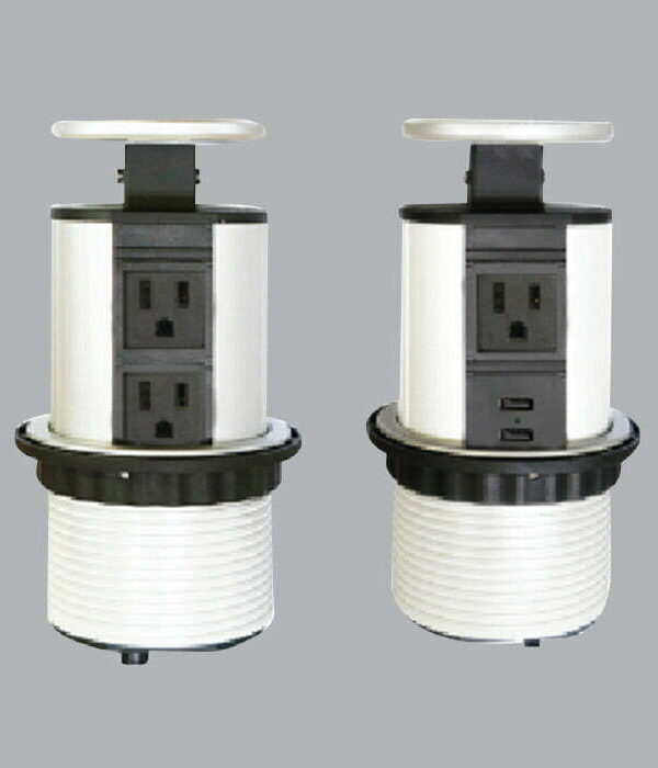 Bộ ổ cắm âm bàn 3 ổ cắm 3 chấu (2 chấu dẹp, 1 chấu tròn) + 2 cổng USB, có thể cắm 2 phía MPE TBS4