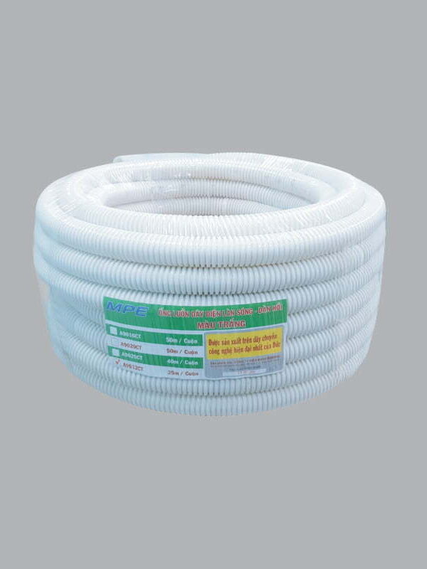 Ống luồn đàn hồi Ø32 màu trắng, cuộn 25m MPE A9032CT