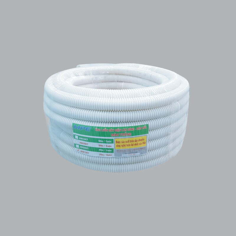 Ống luồn đàn hồi Ø32 màu trắng, cuộn 25m MPE A9032CT