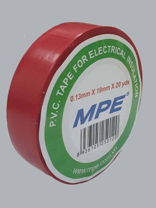 Băng keo cách điện PVC 20 yard (18 mét) đỏ MPE BKR-20