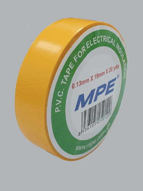 Băng keo cách điện PVC 20 yard (18 mét) vàng MPE BKY-20