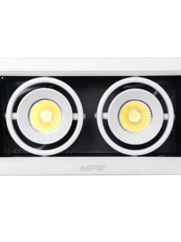 Đèn LED downlight vuông gắn âm 2x7W sáng vàng MPE DLS-207V