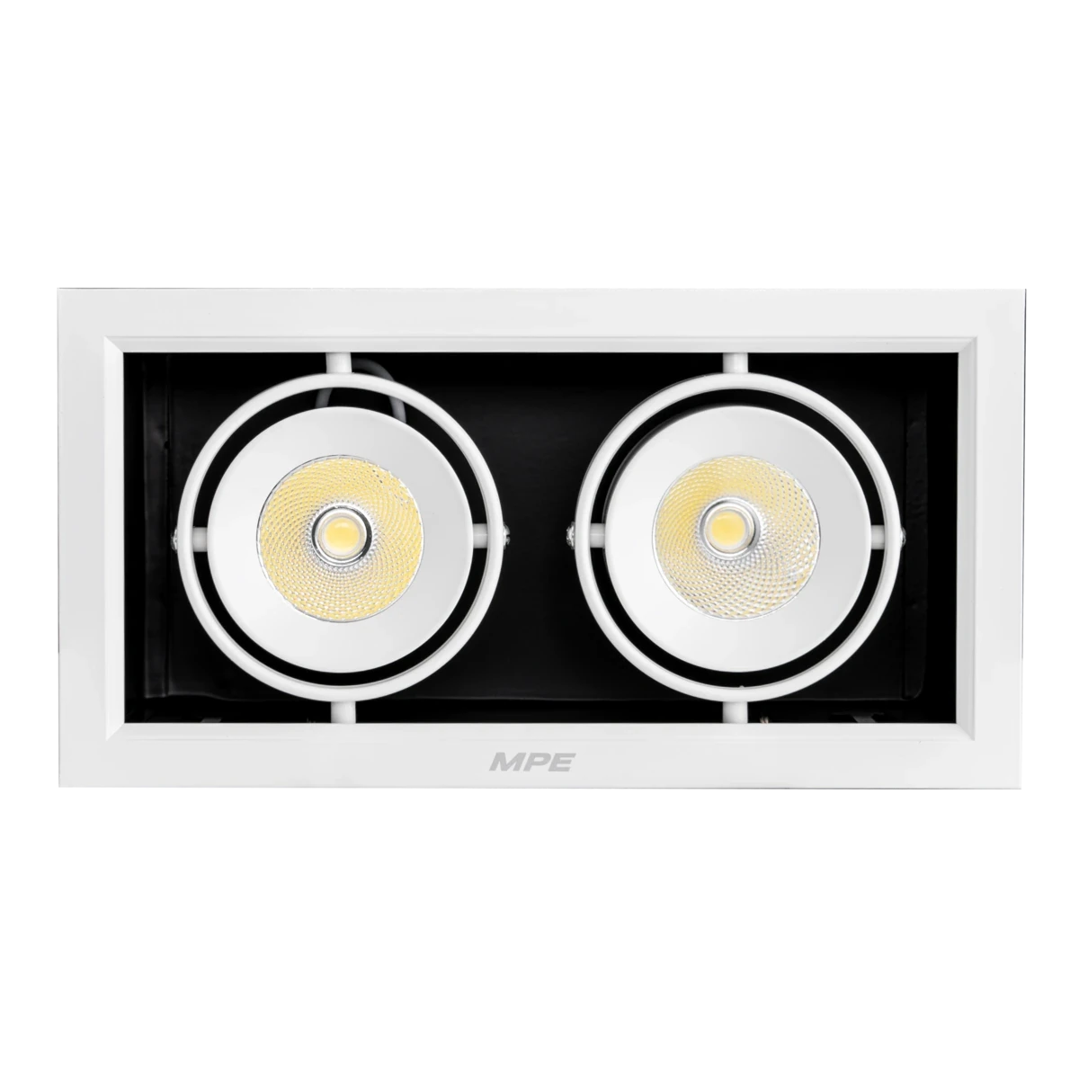 Đèn LED downlight vuông gắn âm 2x12W sáng trung tính MPE DLS-212N