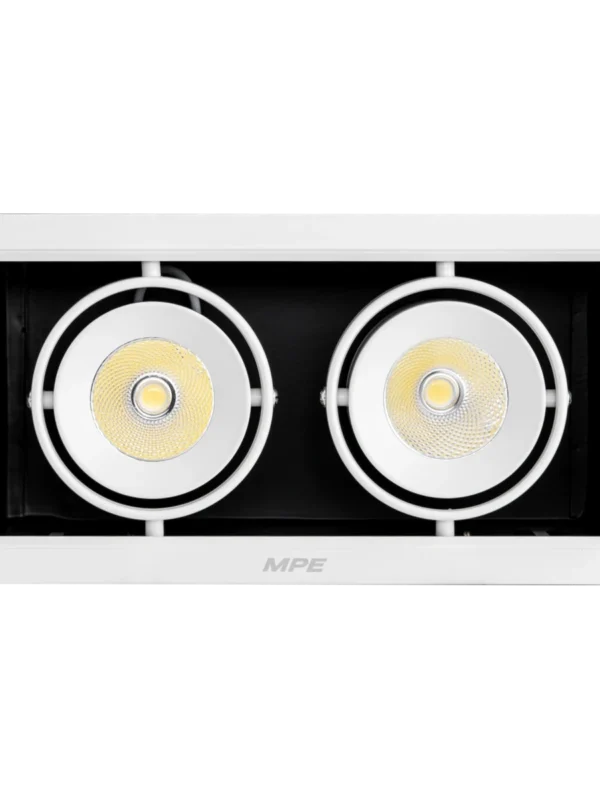 Đèn LED downlight vuông gắn âm 2x12W sáng vàng MPE DLS-212V