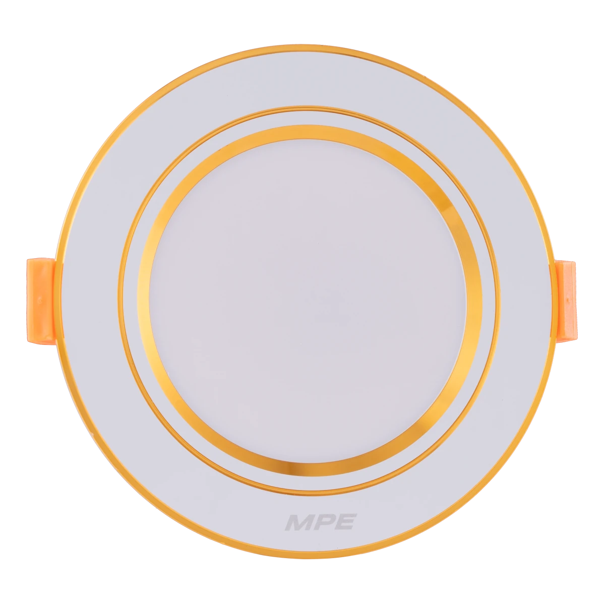 Đèn LED downlight nhôm âm trần viền vàng 5W sáng vàng MPE DLV-5V