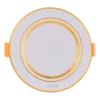 Đèn LED downlight nhôm âm trần viền vàng 9W sáng trắng MPE DLV-9T