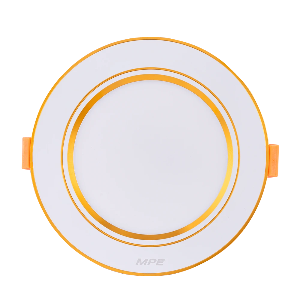 Đèn LED downlight nhôm âm trần viền vàng 5W sáng trắng MPE DLV2-5T