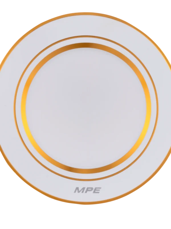 Đèn LED downlight nhôm âm trần viền vàng 9W sáng vàng MPE DLVL-9V