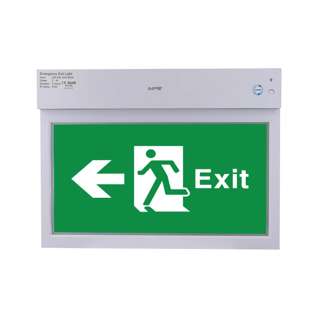 Đèn LED Exit đa năng 2 mặt chỉ hướng trái 3W MPE EX2/M