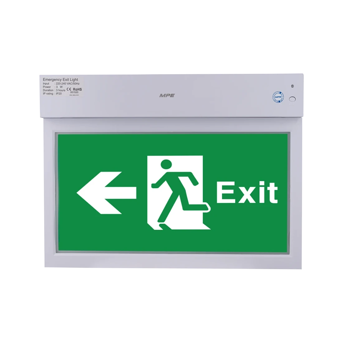 Đèn LED Exit đa năng 1 mặt chỉ hướng trái 3W MPE EXL/M