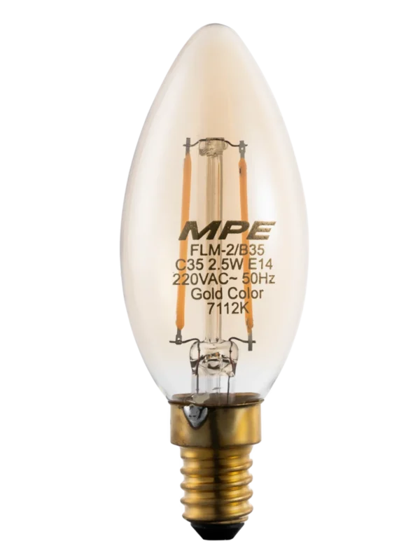 Bóng đèn LED Filament 2.5W đuôi E14 MPE FLM-2/B35