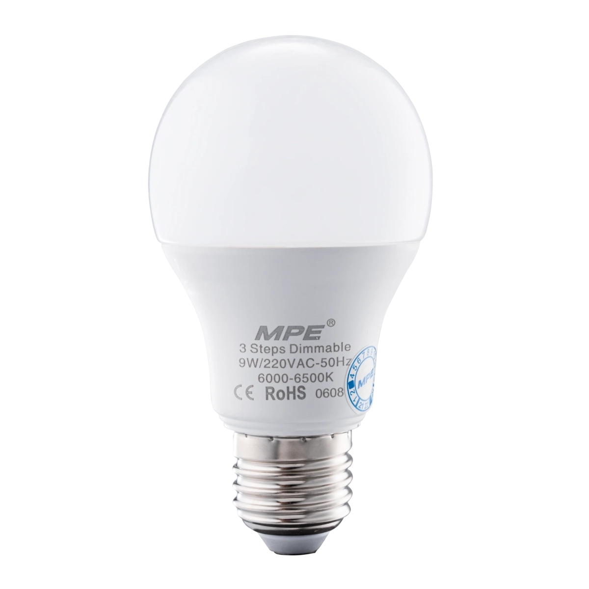 Bóng đèn LED Bulb 3 mức sáng 9W sáng trắng MPE LB-9T/3DIM