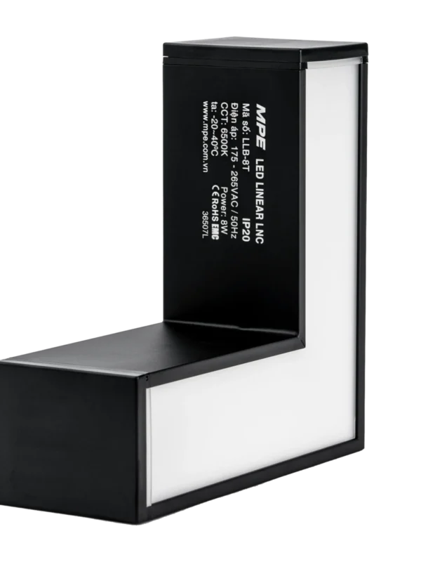 Thanh nối màu đen chữ L 8W sáng trắng MPE LLB-8T