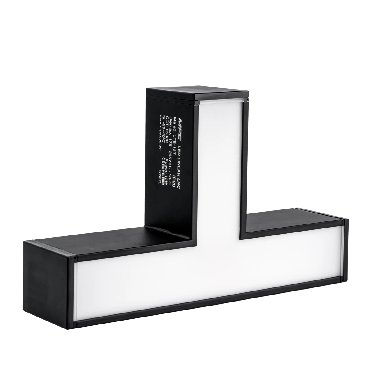 Thanh nối màu đen chữ T 12W sáng trắng MPE LTB-12T