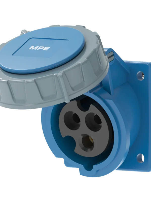 Ổ cắm gắn âm mặt nghiêng kín nước 16A 2P+E(6h) IP67 MPE MPN2-4132