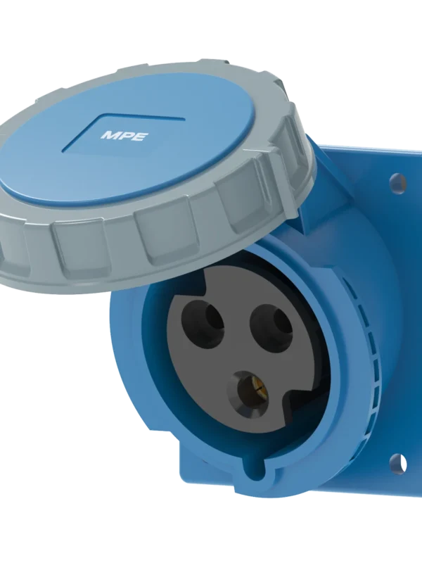 Ổ cắm gắn âm mặt nghiêng kín nước 32A 2P+E(6h) IP67 MPE MPN2-4232