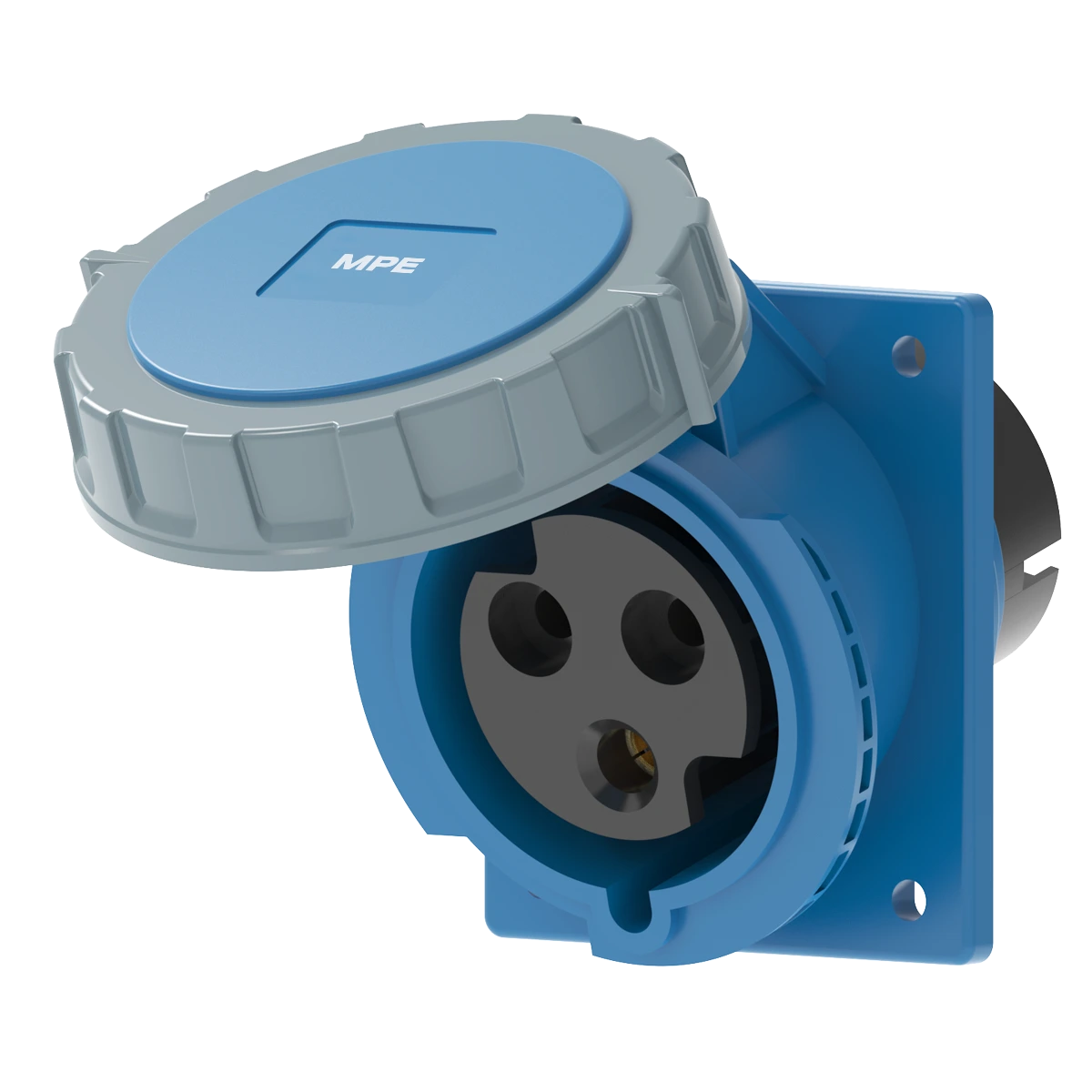 Ổ cắm gắn âm mặt nghiêng kín nước 32A 2P+E(6h) IP67 MPE MPN2-4232