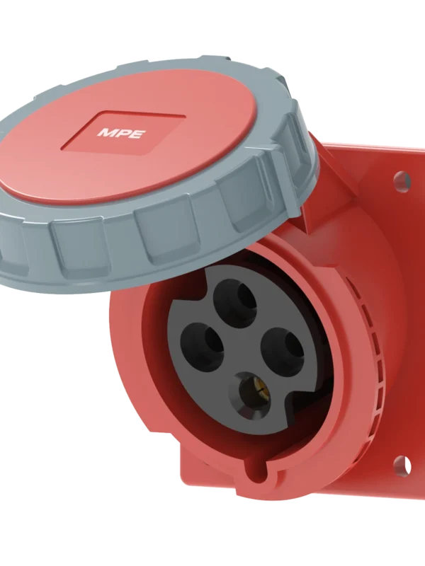Ổ cắm gắn âm mặt nghiêng kín nước 32A 3P+E(6h) IP67 MPE MPN2-4242