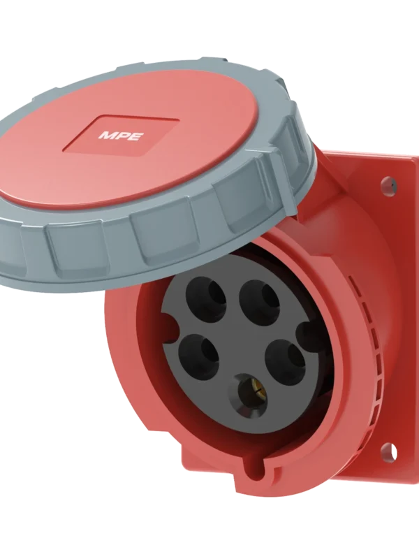 Ổ cắm gắn âm mặt nghiêng kín nước 32A 3P+N+E(6h) IP67 MPE MPN2-4252