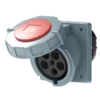 Ổ cắm gắn âm mặt nghiêng kín nước 63A 3P+N+E(6h) IP67 MPE MPN2-4352
