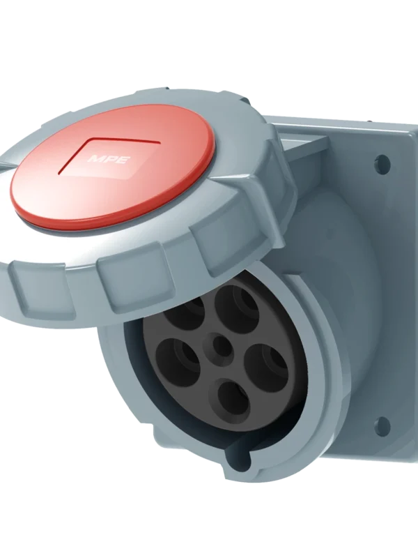 Ổ cắm gắn âm mặt nghiêng kín nước 63A 3P+N+E(6h) IP67 MPE MPN2-4352