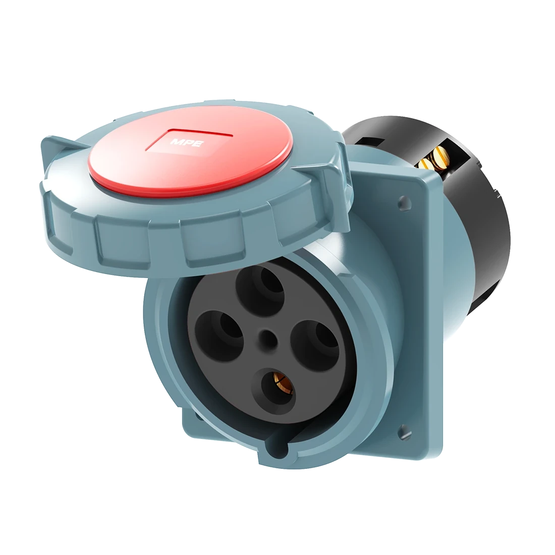 Ổ cắm gắn âm mặt nghiêng kín nước 125A 3P+E(6h) IP67 MPE MPN2-4442
