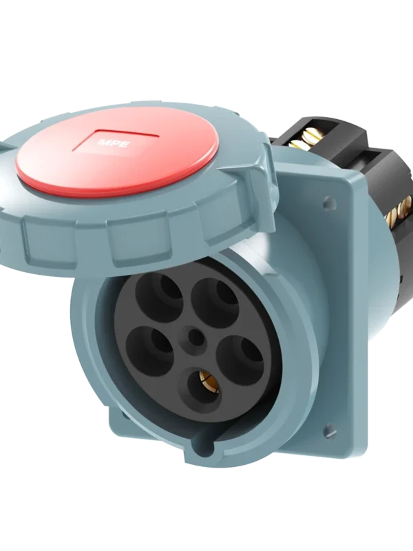 Ổ cắm gắn âm mặt nghiêng kín nước 125A 3P+N+E(6h) IP67 MPE MPN2-4452