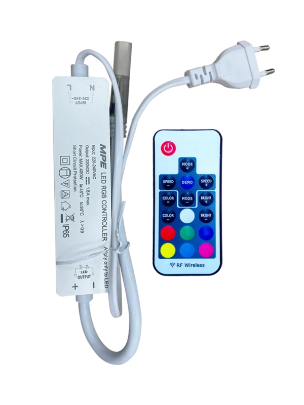 Bộ Driver + Remote RF cho LED dây RGB IP20 MPE RF-2835RGB