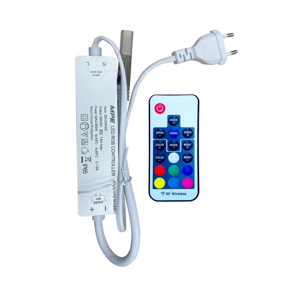 Bộ Driver + Remote RF cho LED dây RGB IP20 MPE RF-2835RGB