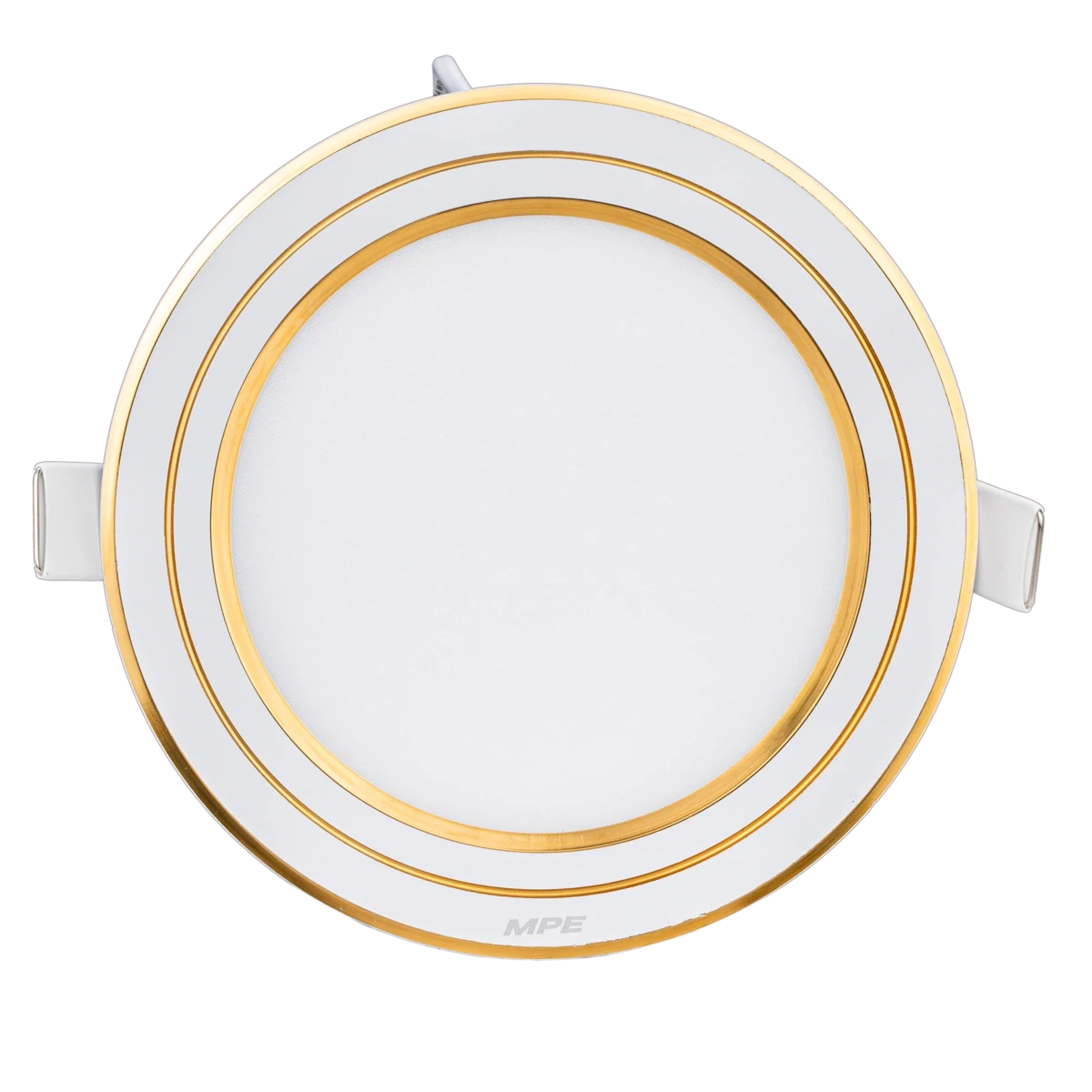 Đèn LED panel nhôm âm trần viền vàng 12W sáng trắng MPE RPL-12ST/G
