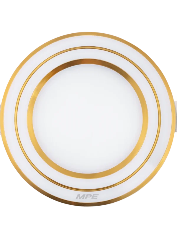 Đèn LED panel nhôm âm trần viền vàng 7W đổi màu MPE RPL-7/3C/G