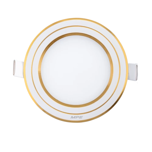 Đèn LED panel nhôm âm trần viền vàng 9W sáng trắng MPE RPL-9ST/G