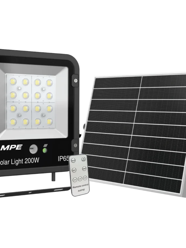 Đèn LED pha năng lượng mặt trời 200W sáng trắng, tấm pin 35Wp MPE SFLD2-200T
