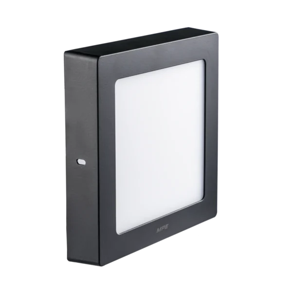 Đèn LED panel nhôm vỏ đen gắn nổi 12W sáng trắng MPE SSPLB-12T
